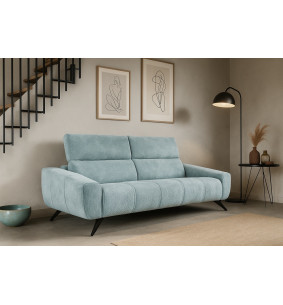 ELI - Canapé 3 places – Tissu bleu glacier effet 3D –...