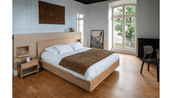 JADE - Lit coffre 160 x 200 tête bois – Les...
