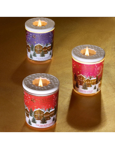 Bougie Parfumée Noël Amande Litchi – Collines de Provence