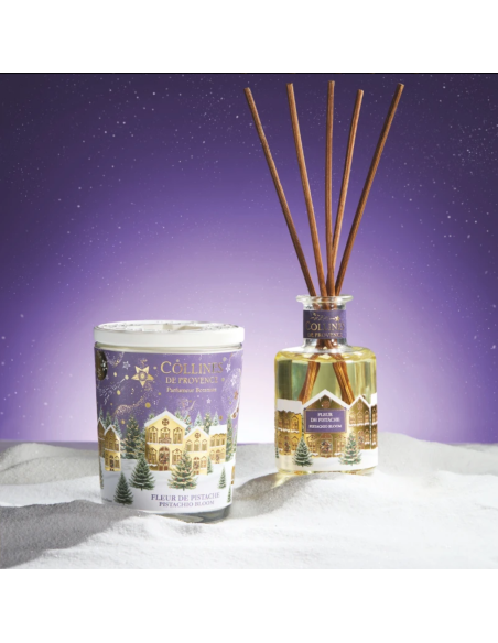 Bougie parfumée Noël Fleur de Pistache 180 g – Collines de Provence