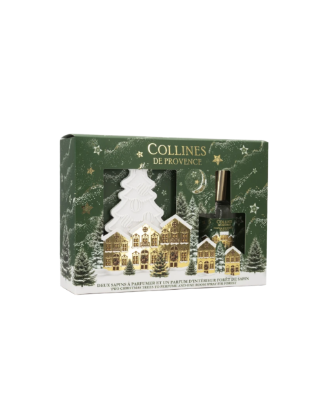 Coffret cadeau Forêt de Sapin – 2 céramiques + Parfum d’Intérieur 50 ml – Collines de Provence