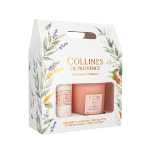 Coffret Bougie 180 g & Parfum d’Intérieur – Rose &...