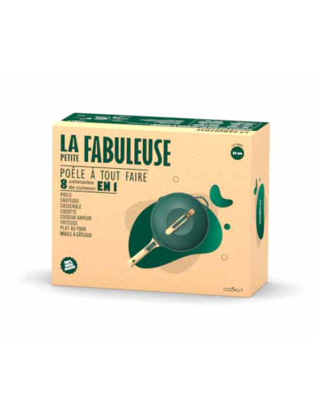 La Fabuleuse Poêle 8 en 1 – 28 cm – Vert Canopée – Cookut – Ustensile Multifonction Tous Feux & Four