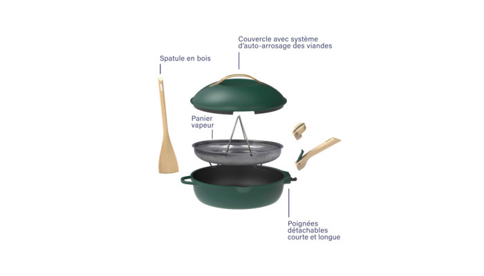 La Fabuleuse Poêle 8 en 1 – 28 cm – Bleu Saphir...