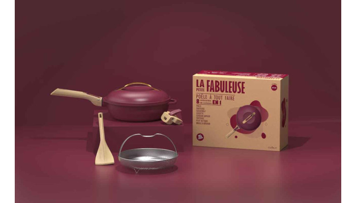 La Fabuleuse Poêle 8 en 1 – 28 cm – Rouge Rubis...
