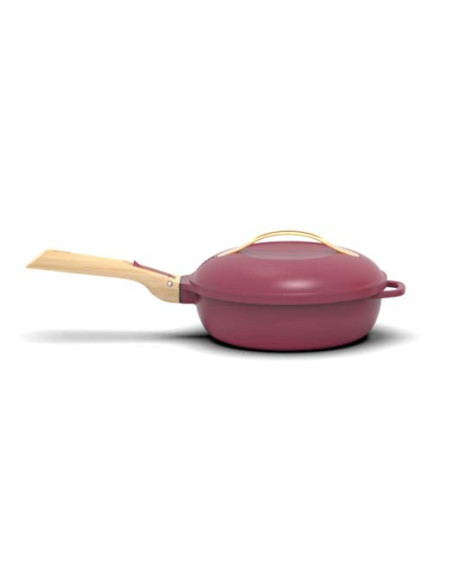 La Fabuleuse Poêle 8 en 1 – 28 cm – Rouge Rubis – Cookut – Ustensile Multifonction Tous Feux & Four