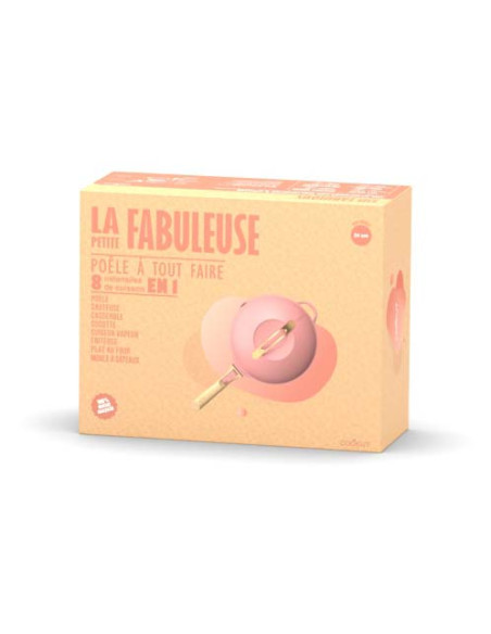 La Fabuleuse Poêle 8 en 1 – 28 cm – Rose Pivoine – Cookut – Ustensile Multifonction Tous Feux & Four