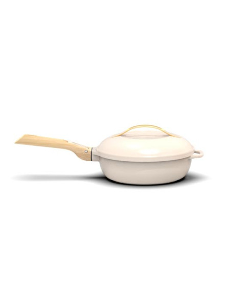 La Fabuleuse Poêle 8 en 1 – 28 cm – Blanc Meringue – Cookut – Ustensile Multifonction Tous Feux & Four