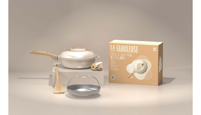 La Fabuleuse Poêle 8 en 1 – 28 cm – Blanc...
