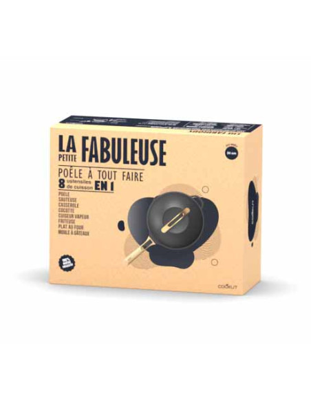 La Fabuleuse Poêle 8 en 1 – 28 cm – Noir Météore – Cookut – Ustensile Multifonction Tous Feux & Four