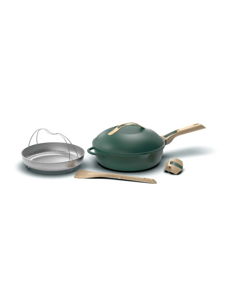La Fabuleuse Poêle 8 en 1 – 28 cm – Vert Canopée – Cookut – Ustensile Multifonction Tous Feux & Four