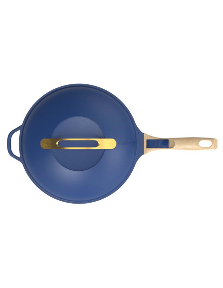 La Fabuleuse Poêle 8 en 1 – 28 cm – Bleu Saphir – Cookut – Ustensile Multifonction Tous Feux & Four