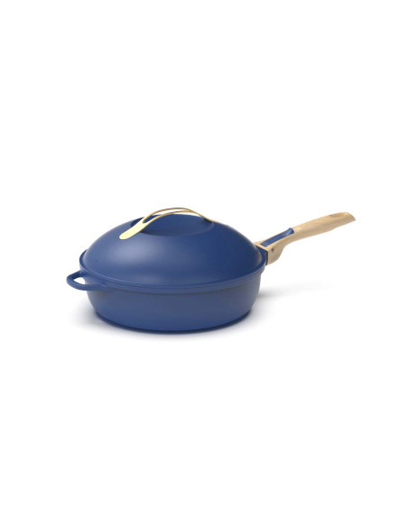 La Fabuleuse Poêle 8 en 1 – 28 cm – Bleu Saphir – Cookut – Ustensile Multifonction Tous Feux & Four