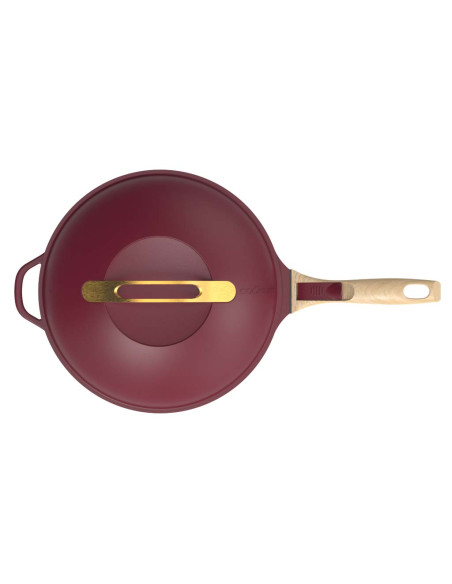 La Fabuleuse Poêle 8 en 1 – 28 cm – Rouge Rubis – Cookut – Ustensile Multifonction Tous Feux & Four