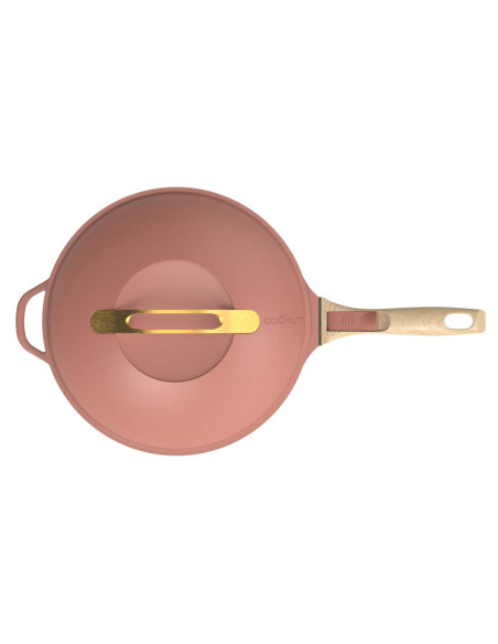 La Fabuleuse Poêle 8 en 1 – 28 cm – Rose Pivoine – Cookut – Ustensile Multifonction Tous Feux & Four