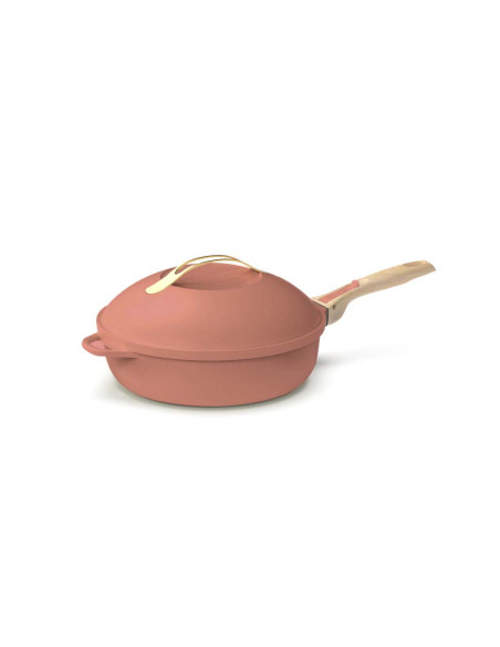 La Fabuleuse Poêle 8 en 1 – 28 cm – Rose Pivoine – Cookut – Ustensile Multifonction Tous Feux & Four
