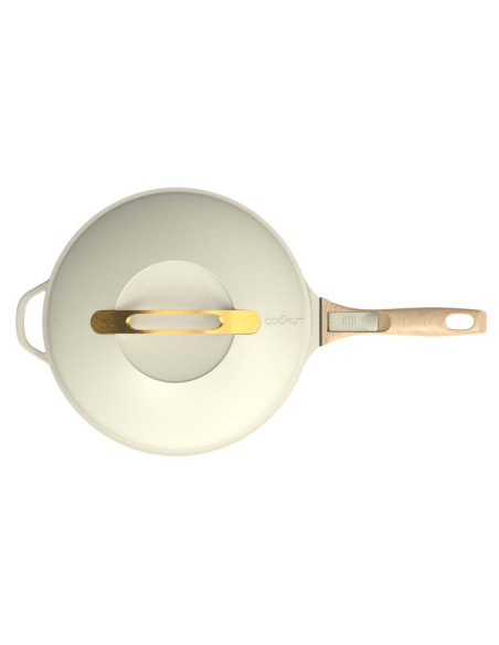 La Fabuleuse Poêle 8 en 1 – 28 cm – Blanc Meringue – Cookut – Ustensile Multifonction Tous Feux & Four