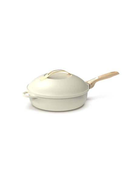 La Fabuleuse Poêle 8 en 1 – 28 cm – Blanc Meringue – Cookut – Ustensile Multifonction Tous Feux & Four
