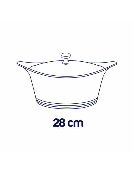 Incroyable Cocotte 28 cm Myrtille – Poignée orientale bleu/blanc + Manique – Cookut