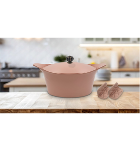 Incroyable Cocotte 24 cm Guimauve – Poignée couronne...