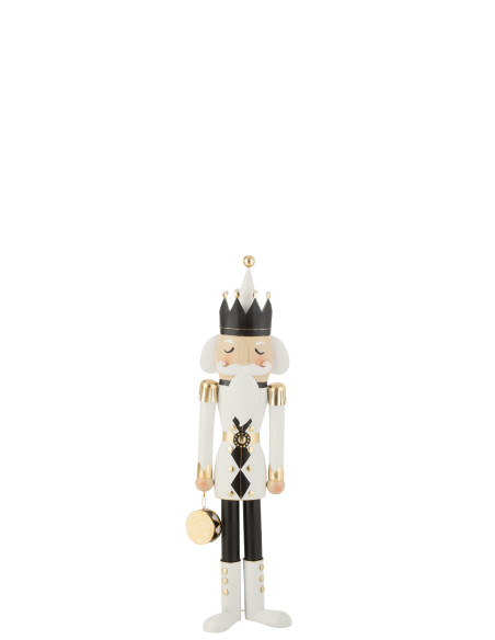 Casse-Noisette en Métal Blanc & Noir H.106 cm