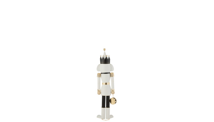 Casse-Noisette en Métal Blanc & Noir H.106 cm
