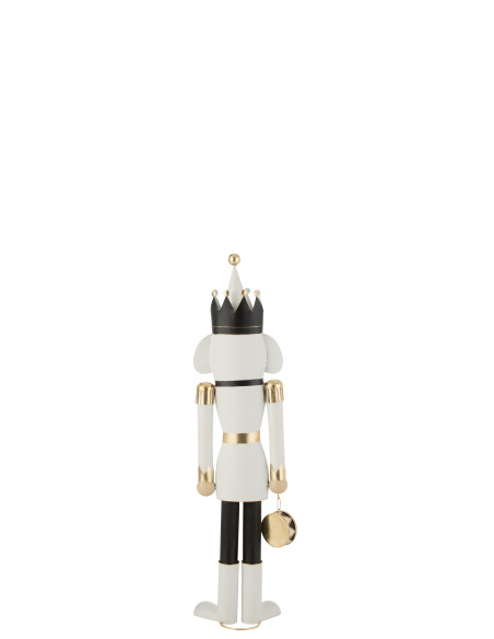 Casse-Noisette en Métal Blanc & Noir H.106 cm