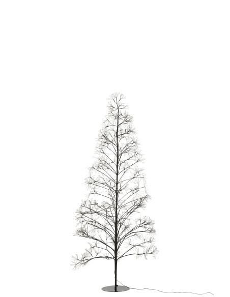 Arbre de Noël LED 210 cm – Sapin Métal Noir 2700 LED – Décoration lumineuse intérieure