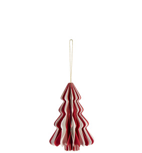 Suspension Arbre Noël Pliable Blanc/Rouge – Papier – Large