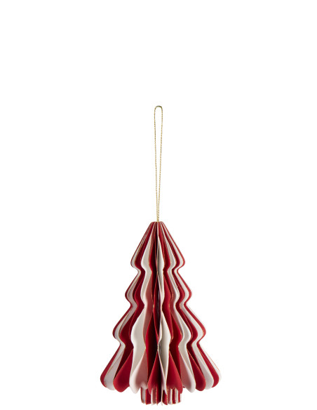 Suspension Arbre Noël Pliable Blanc/Rouge – Papier – Large