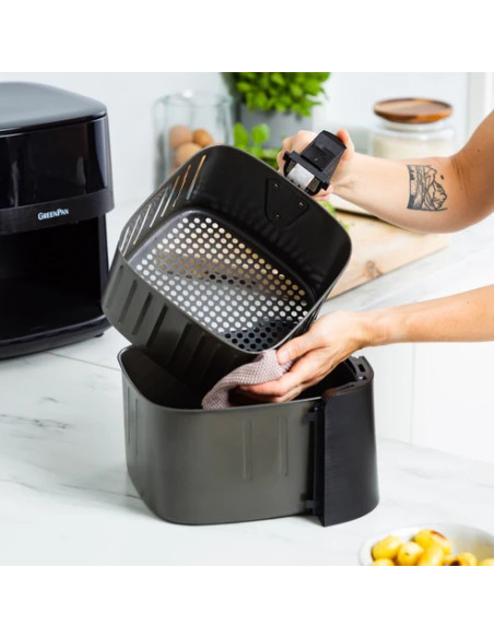 Air Fryer Bistro XXL Noir – Friteuse à air 7,2 L – Sans PFAS – 11 programmes – Cuisson saine sans huile