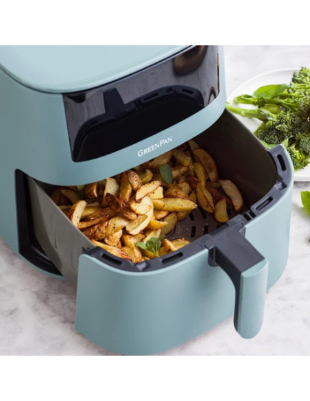 Air Fryer Bistro XXL Smokey Blue – 7,2 L – Sans huile – Revêtement céramique sans PFAS – 11 préréglages