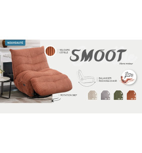 SMOOT - Fauteuil Relax Électrique – Velours côtelé olive... 2