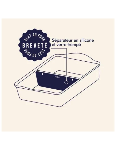 L’Incroyable plat à four ajustable PASSION – Plat modulable avec séparateur, revêtement minéral sans PFAS