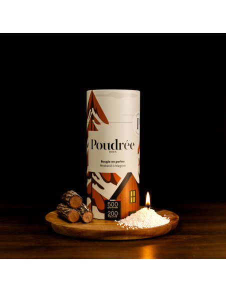 POUDRÉE PERMANENTE - WEEKEND À MEGÈVE - Bougie en perles de cire végétale - Poudrée Paris