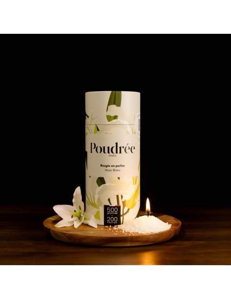 POUDRÉE PERMANENTE - MUSC BLANC - Bougie en perles de cire végétale - Poudrée Paris