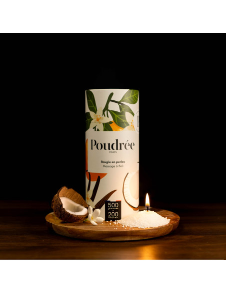 POUDRÉE PERMANENTE - MASSAGE À BALI - Bougie en perles de cire végétale - Poudrée Paris