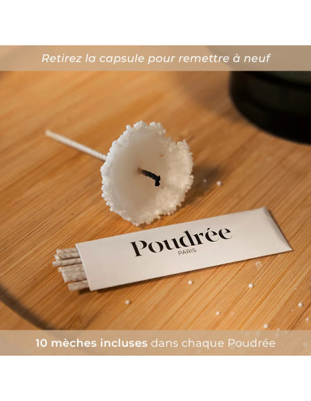 POUDRÉE PERMANENTE - MIRABELLE - Bougie en perles de cire végétale - Poudrée Paris