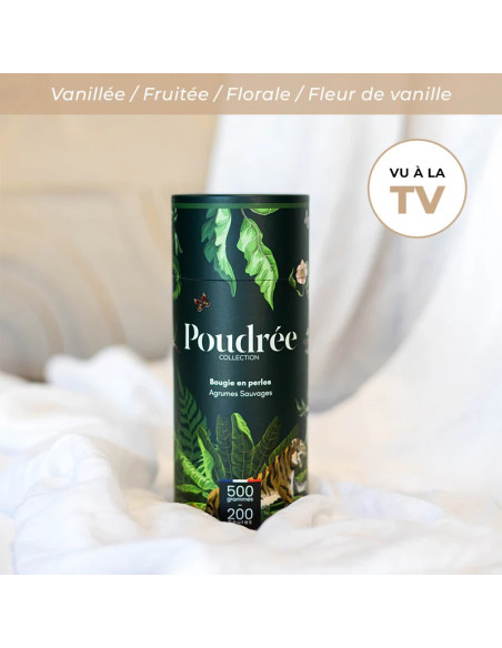 POUDRÉE HÉRITAGE - AGRUMES SAUVAGES - Bougie en perles de cire végétale - Poudrée Paris