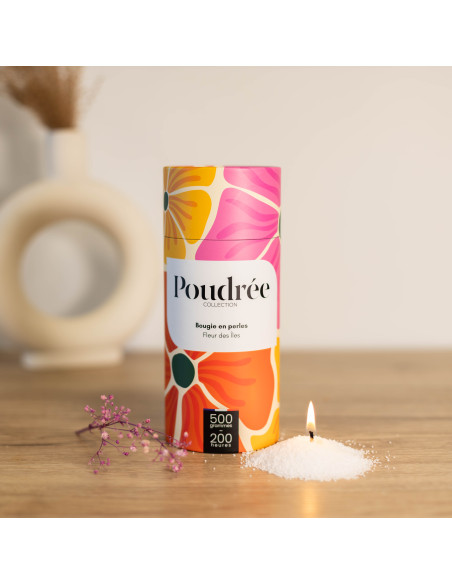 POUDRÉE FLORA - FLEUR DES ÎLES - Bougie en perles de cire végétale - Poudrée Paris