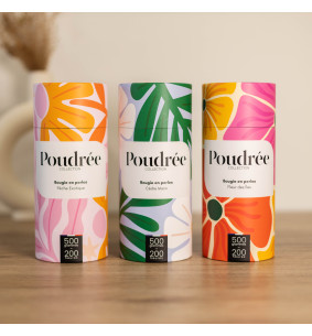 POUDRÉE FLORA - CÈDRE MARIN - Bougie en perles de cire... 2