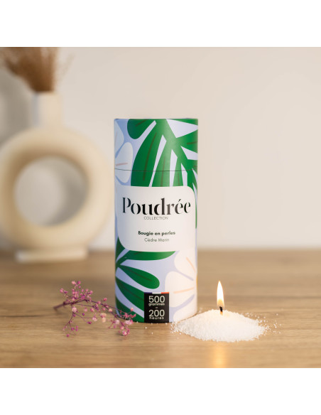 POUDRÉE FLORA - CÈDRE MARIN - Bougie en perles de cire végétale - Poudrée Paris