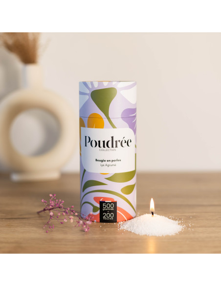 POUDRÉE FLORA - LYS AGRUMÉ - Bougie en perles de cire végétale - Poudrée Paris