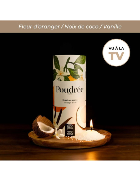 COFFRET POUDRÉE PERMANENTE - MASSAGE À BALI - Bougie en perles + Cylindre + Briquet – Poudrée Paris