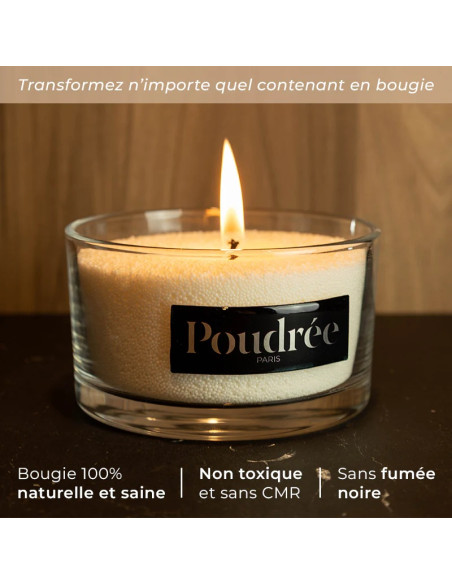 COFFRET POUDRÉE PERMANENTE - FLEUR DE COTON - Bougie en perles + Cylindre + Briquet – Poudrée Paris