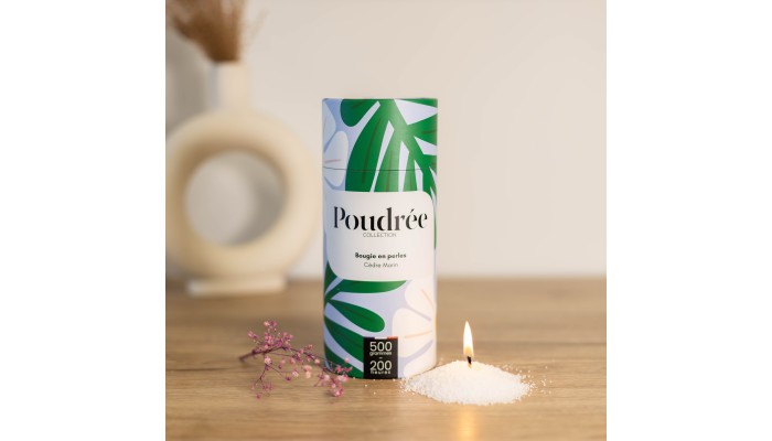 COFFRET POUDRÉE FLORA - CÈDRE MARIN - Bougie en...