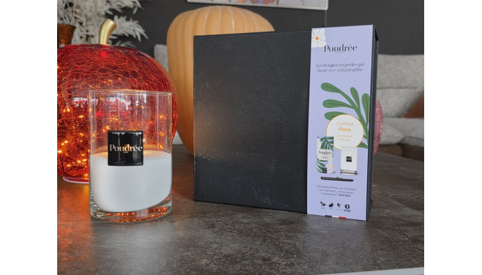 COFFRET POUDRÉE FLORA - CÈDRE MARIN - Bougie en...