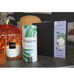 COFFRET POUDRÉE FLORA - CÈDRE MARIN - Bougie en perles +...