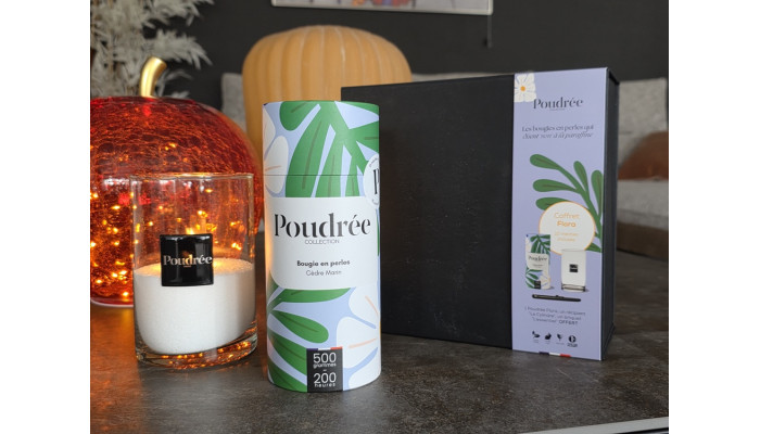 COFFRET POUDRÉE FLORA - CÈDRE MARIN - Bougie en...
