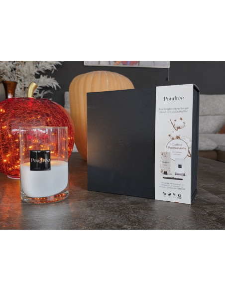 COFFRET POUDRÉE PERMANENTE - FLEUR DE COTON - Bougie en perles + Cylindre + Briquet – Poudrée Paris